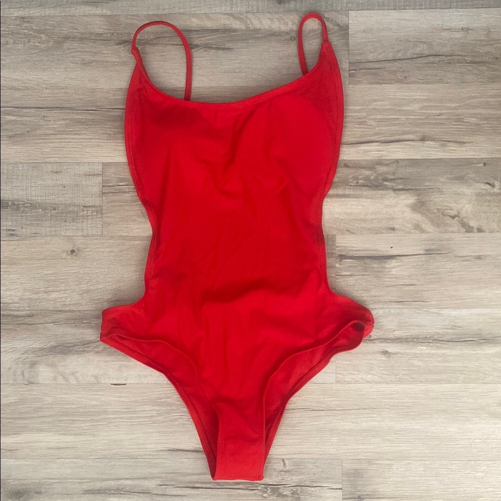Vibrant Red One-Piece Swimsuit